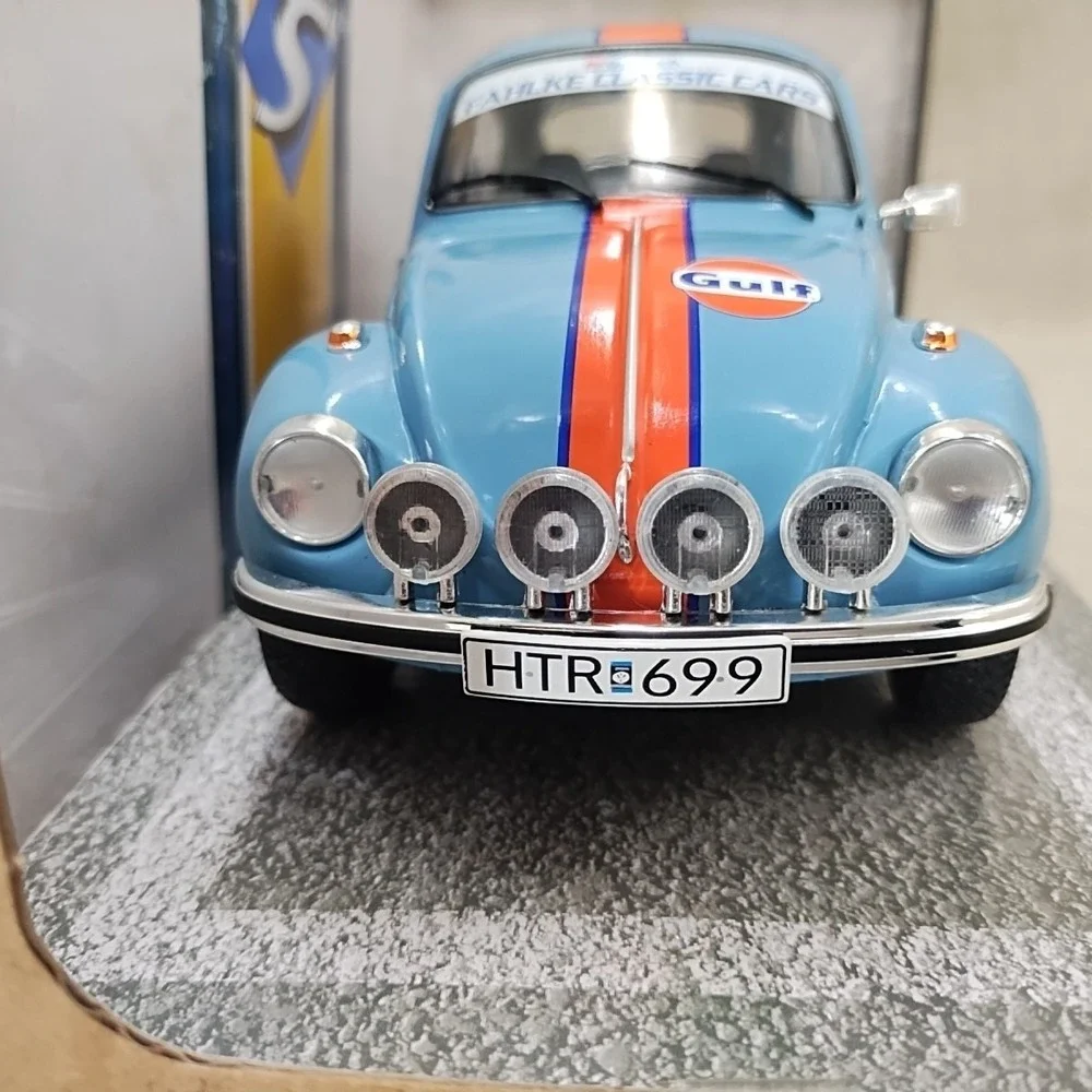 1:18 Solido Diecast Blue Volkswagen Beetle 1303 #7 GULF Rally Cold Balls 2019